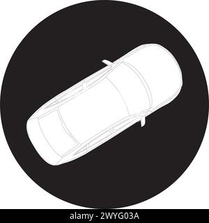 Draufsicht des Vektor-Symbols des Autos Stock Vektor