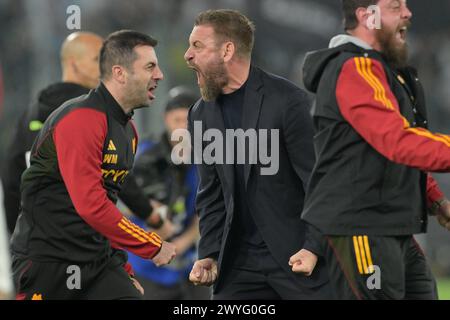 Roma, Italien. April 2024. Während des Fußballspiels der Serie A zwischen AS Roma und SS Lazio im Olympiastadion in Rom, Italien - Samstag, den 06. April 2024. Sport - Fußball . (Foto: Alfredo Falcone/LaPresse) Credit: LaPresse/Alamy Live News Stockfoto