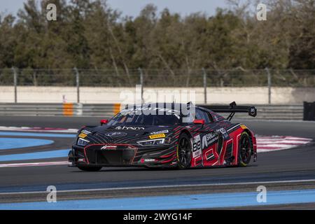 88 FERRARI Lorenzo (ita), PATRESE Lorenzo (ita), MONCINI Leonardo (ita), Tresor Attempto Racing, Audi R8 LMS GT3 Evo 2, Action während der 1. Runde der Fanatec GT World Challenge 2024 mit AWS auf dem Circuit Paul Ricard, vom 5. Bis 7. April 2024 in Le Castellet, Frankreich Stockfoto