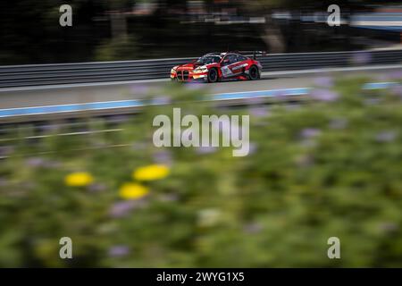 32 VAN DER LINDE Sheldon (zaf), VANTHOOR Dries (bel), WEERTS Charles (bel), Team WRT, BMW M4 GT3, Action während der 1. Runde der Fanatec GT World Challenge 2024 mit AWS auf dem Circuit Paul Ricard vom 5. bis 7. April 2024 in Le Castellet, Frankreich Stockfoto