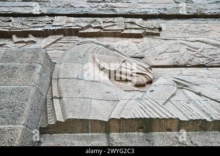 Panoramablick über die Stadt Leipzig mit dem Denkmal der Völkerschlacht in Leipzig, Sachsen, Deutschland Stockfoto