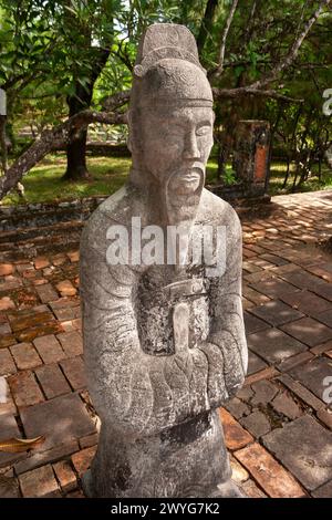 Statue im Verbotenen Purpur Stadtkomplex in Hue in Vietnam in Südostasien Stockfoto