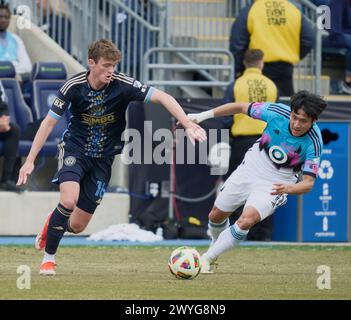 CHESTER, PA, USA - 30. MÄRZ 2024 - MLS-Spiel zwischen Philadelphia Union und Minnesota United FC im Subaru Park. Stockfoto