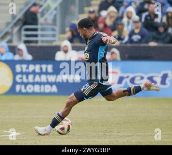 CHESTER, PA, USA - 30. MÄRZ 2024 - MLS-Spiel zwischen Philadelphia Union und Minnesota United FC im Subaru Park. Stockfoto