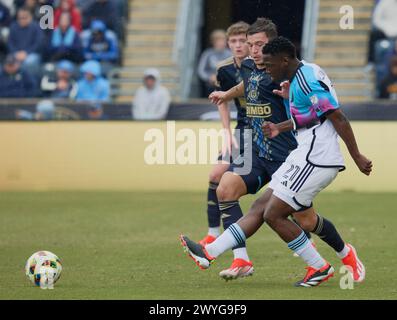 CHESTER, PA, USA - 30. MÄRZ 2024 - MLS-Spiel zwischen Philadelphia Union und Minnesota United FC im Subaru Park. Stockfoto