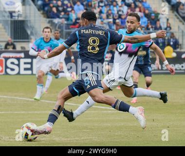 CHESTER, PA, USA - 30. MÄRZ 2024 - MLS-Spiel zwischen Philadelphia Union und Minnesota United FC im Subaru Park. Stockfoto