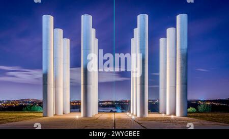 Die Hauptachse, Platz der 12 Säulen, Cergy, Frankreich Stockfoto