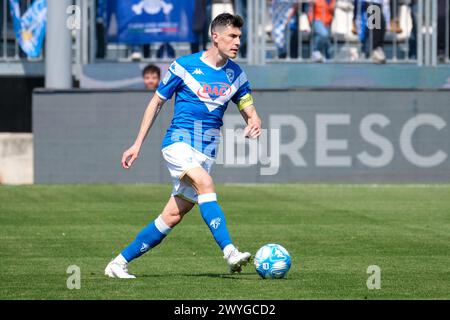 Brixia, Italien. April 2024. Dimitri Bisoli von Brescia Calcio FC während des italienischen Fußballspiels der Serie B zwischen Brescia Calcio FC und Pisa SC 1909 im Mario Rigamonti Stadion am 6. April 2024 in Brixia, Italien. Quelle: Unabhängige Fotoagentur/Alamy Live News Stockfoto