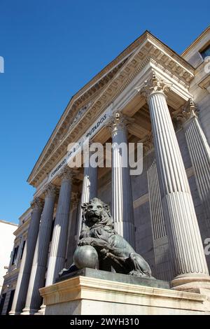 Abgeordnetenkongress, Palast des spanischen Parlaments, Madrid, Spanien. Stockfoto