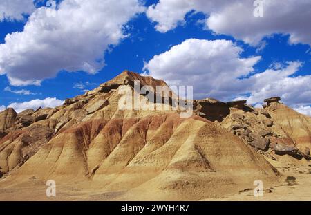 Las Cortinas. Las Bardenas Reales. Navarra. Spanien. Stockfoto