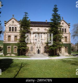 Palacio del Marqués de Comillas. Comillas. Kantabrien, Spanien. Stockfoto