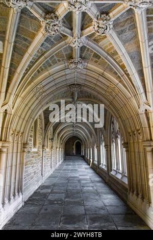 Malerische gotische Halle in der Princeton University am Tag mit niemandem Stockfoto