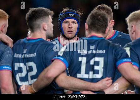 Dublin, Irland. April 2024. Ryan Baird aus Leinster während des Investec Champions Cup, Spiel der Achtelfinale zwischen Leinster Rugby und Leicester Tigers im Aviva Stadium in Dublin, Irland am 6. April 2024 (Foto: Andrew SURMA/ Credit: SIPA USA/Alamy Live News Stockfoto