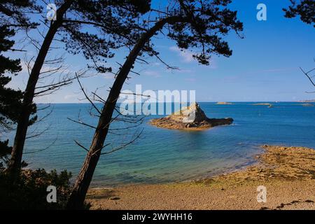 Roch Gored, Carantec, Morlaix Bay, Finistère, Bretagne, Bretagne, Frankreich. Stockfoto