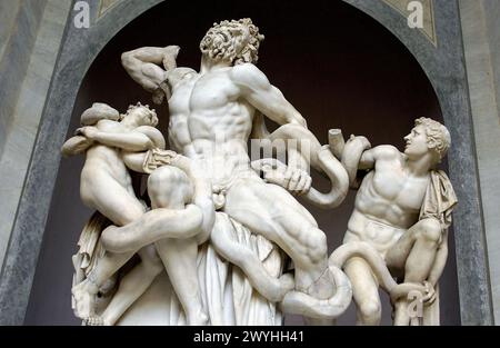 Laocoön und seine Söhne Skulpturengruppe in den Vatikanischen Museen. Vatikanstadt, Rom. Italien. Stockfoto