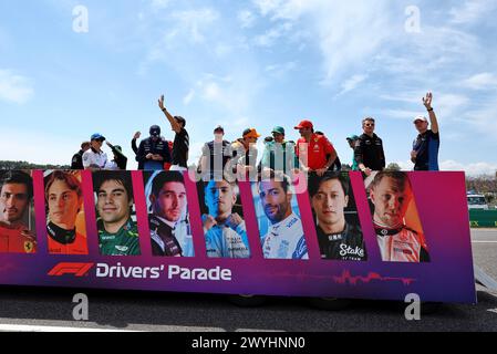 Suzuka, Japan. April 2024. Fahrerparade. Formel-1-Weltmeisterschaft, Rd 4, großer Preis von Japan, Sonntag, 7. April 2024. Suzuka, Japan. Quelle: James Moy/Alamy Live News Stockfoto