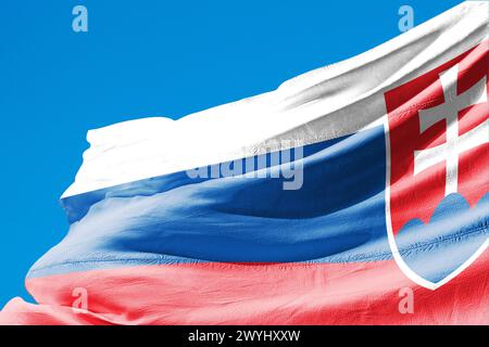 Flagge der Slowakei die aktuelle Form der Nationalflagge der Slowakischen Republik Stockfoto