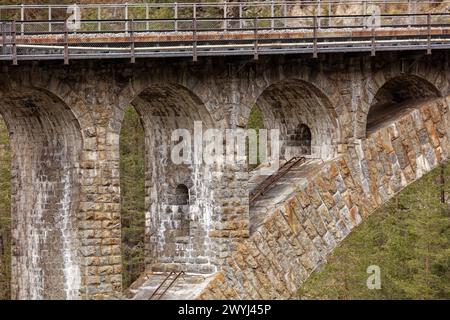 Detailansicht des Wiesen Viadukts vom Südaussichtspunkt. Stockfoto