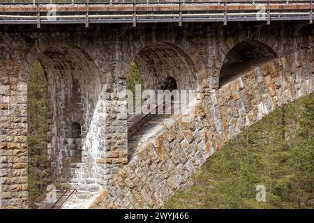 Detailansicht des Wiesen Viadukts vom Südaussichtspunkt. Stockfoto