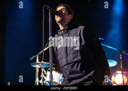 Mailand, Italien. April 2024. Die britischen Musiker LIAM GALLAGHER und JOHN SQUIRE treten live auf der Bühne von Fabrique auf, um ihr neues Album Liam Gallagher & John Squire zu präsentieren. Vermerk: Rodolfo Sassano/Alamy Live News Stockfoto