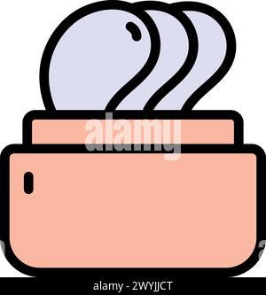 Farbsymbol für Augengel-Patches. Einfaches Logo für Kosmetik. Flache Illustration der Augenmaske. Konturisoliertes Vektorzeichen auf weiß. Stock Vektor