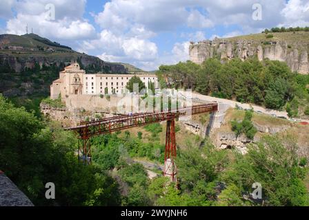 San Pablo Brücke und Hoz del Huecar. Cuenca, Spanien. Stockfoto