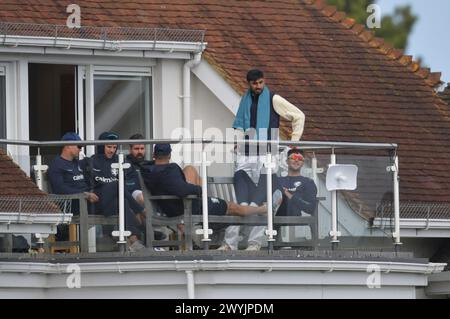 Canterbury, England. April 2024. Shoaib Bashir Aus Somerset Und England 