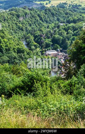 Blick über Matlock Bath im Peak District in Derbyshire, England Stockfoto