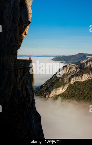 Frankreich, Drome, Parc Naturel Régional du Vercors, Route touristique D76 du Cirque de Combe Laval Stockfoto