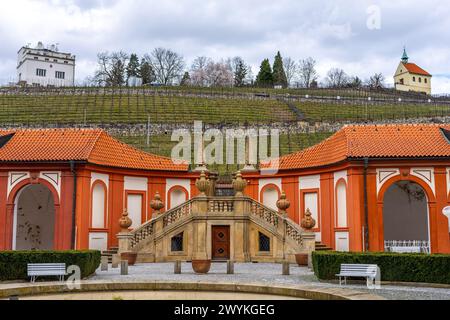 Schloss Troja in Prag mit Weinberg Stockfoto