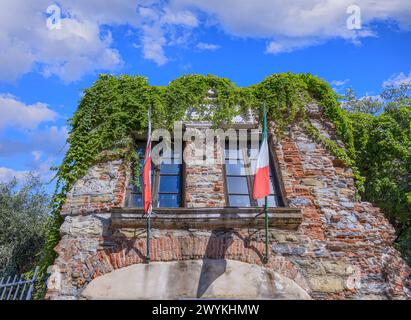 Genua Stadtbild, Italien: Kolumbus' Haus im historischen Zentrum. Stockfoto