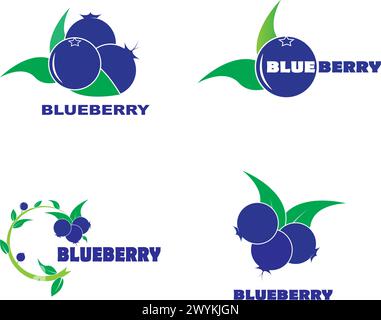 Design mit Vektorvorlage und Symbolanschauung für das Blaubeerlogo Stock Vektor