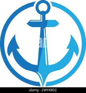 Anker Symbol Logo Template Vector Illustration Stock Vektor