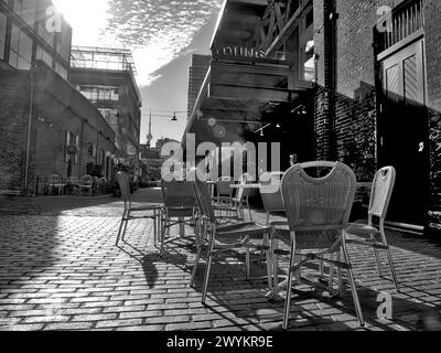 Café im Freien in der Altstadt von Toronto Stockfoto