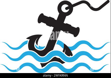 Anker Symbol Logo Template Vector Illustration Stock Vektor