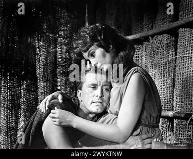 Kirk Douglas, Jean Simmons, am Set des Films, 'Spartacus', Universal Pictures, 1960 Stockfoto