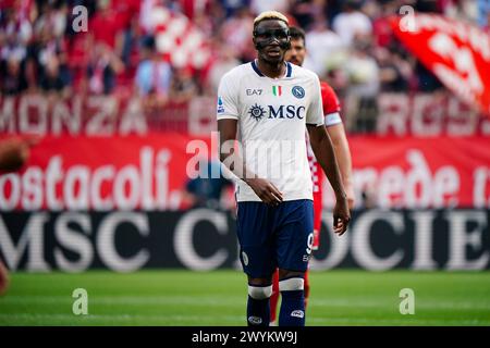 Monza, Italie. April 2024. Victor Osimhen (SSC Napoli) während des italienischen Meisterschaftsspiels Serie A zwischen AC Monza und SSC Napoli am 7. April 2024 im U-Power Stadion in Monza, Italien - Foto Morgese-Rossini/DPPI Credit: DPPI Media/Alamy Live News Stockfoto