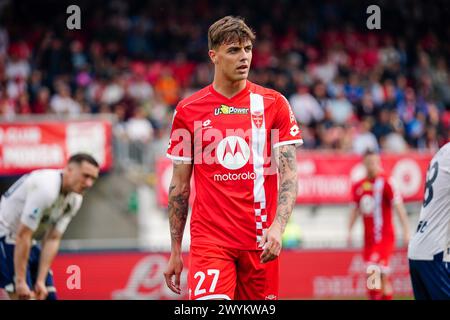 Monza, Italie. April 2024. Daniel Maldini (AC Monza) während des italienischen Meisterschaftsspiels Serie A zwischen AC Monza und SSC Napoli am 7. April 2024 im U-Power Stadion in Monza, Italien - Foto Morgese-Rossini/DPPI Credit: DPPI Media/Alamy Live News Stockfoto