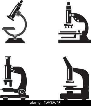 Mikroskop Icon Vektor, Logo Design Illustration und Medizin. Stock Vektor