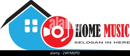 Vinyl Disc Musik aufzeichnen Logo Vektorsymbol Illustrationsdesign Stock Vektor
