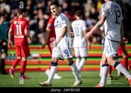 FC Kopenhagen Roony Bardghji während des 3F Superliga-Spiels zwischen dem FC Nordsjaelland und dem FC Copenhagen rechts zum Dream Park in Farum, Sonntag, 7. April 2024. (Foto: Mads Claus Rasmussen/Ritzau Scanpix) Stockfoto