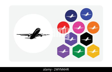 Flugzeugflug Passagierflugzeug Symbol Stock Vektor