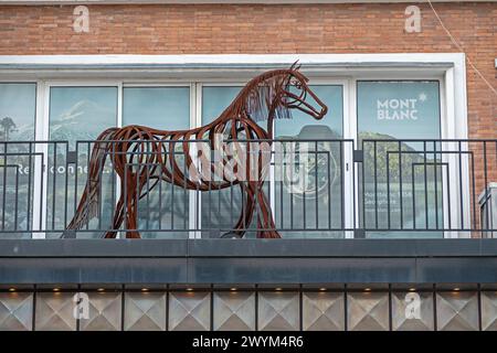 Pferdekunst, Place Jean Bart, Dunkerque, Département Nord, Frankreich Stockfoto