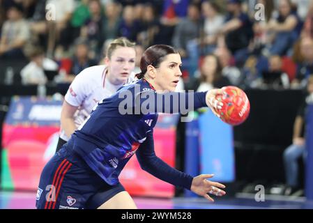 Saint Chamond, Frankreich. April 2024. Thierry LARRET/Maxppp. Handkugel Feminin. Match de Qualifikation A l'EHF Euro 2024. Frankreich gegen Lettonie. Le 7 avril 2024, Arena Saint-Etienne Metropole, Saint-Chamond (42). Tamara HORACEK (FRA) Credit: MAXPPP/Alamy Live News Stockfoto