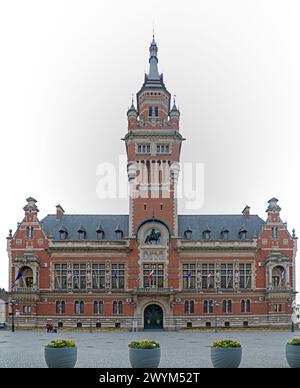 Hotel de Ville, Rathaus, Photomerge, Dunkerque, Département Nord, Frankreich Stockfoto