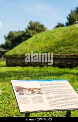 Grabstätte der Wagen, etruskische Grabstätte in Nekropolis von San Cerbone, Archäologischer Park von Baratti und Populonia, Provinz Livorno, Toskana, Italien Stockfoto