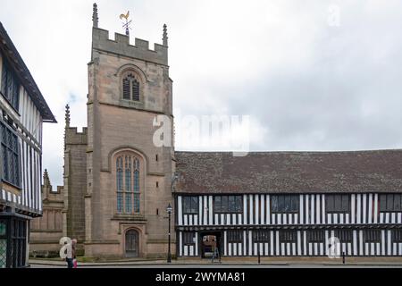 Guild Chapel und William Shakespeares Schulzimmer und guildhall in Stratford upon Avon, England, Großbritannien Stockfoto