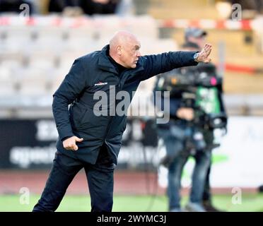 AGF-Cheftrainer Uwe Rösler im 3F Superliga-Spiel zwischen AGF und FC Midtjylland im Ceres Park in Aarhus, Sonntag, 7. März 2024. (Foto: Henning Bagger/Ritzau Scanpix) Stockfoto