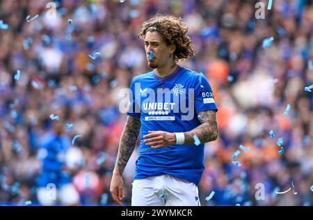 Glasgow, Großbritannien. April 2024. Fabio Silva von den Rangers während des schottischen Premiership-Spiels im Ibrox Stadium, Glasgow. Der Bildnachweis sollte lauten: Neil Hanna/Sportimage Credit: Sportimage Ltd/Alamy Live News Stockfoto