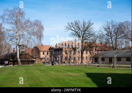 Auschwitz, Polen, 21. März 2024 - Kasernen und Gelände des Konzentrationslagers Stockfoto